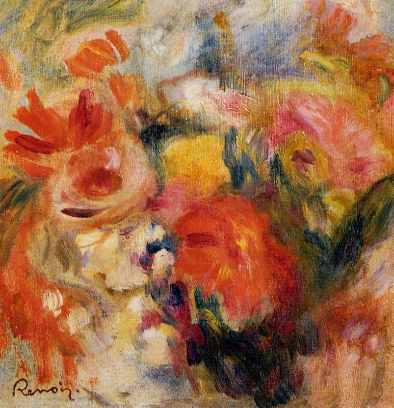 Flower Study - Pierre-Auguste Renoir painting on canvas